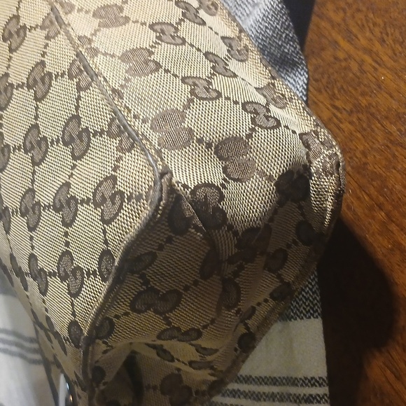 Authentic Gucci Eclipse Shoulder Crossbody Bag GG Canvas Leather Brown - Picture 6 of 16